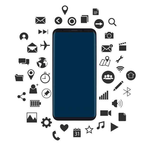 concept-of-new-smartphone-with-black-icons-vector_1379-908
